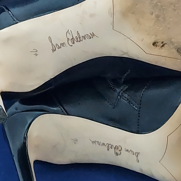 Laceup Leather Stiletto Ankle Boots sz 7.5 - Picture 6 of 7